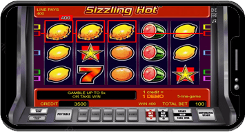 Мобильный игровой автомат Сиззлинг Хот. 